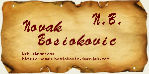 Novak Bosioković vizit kartica